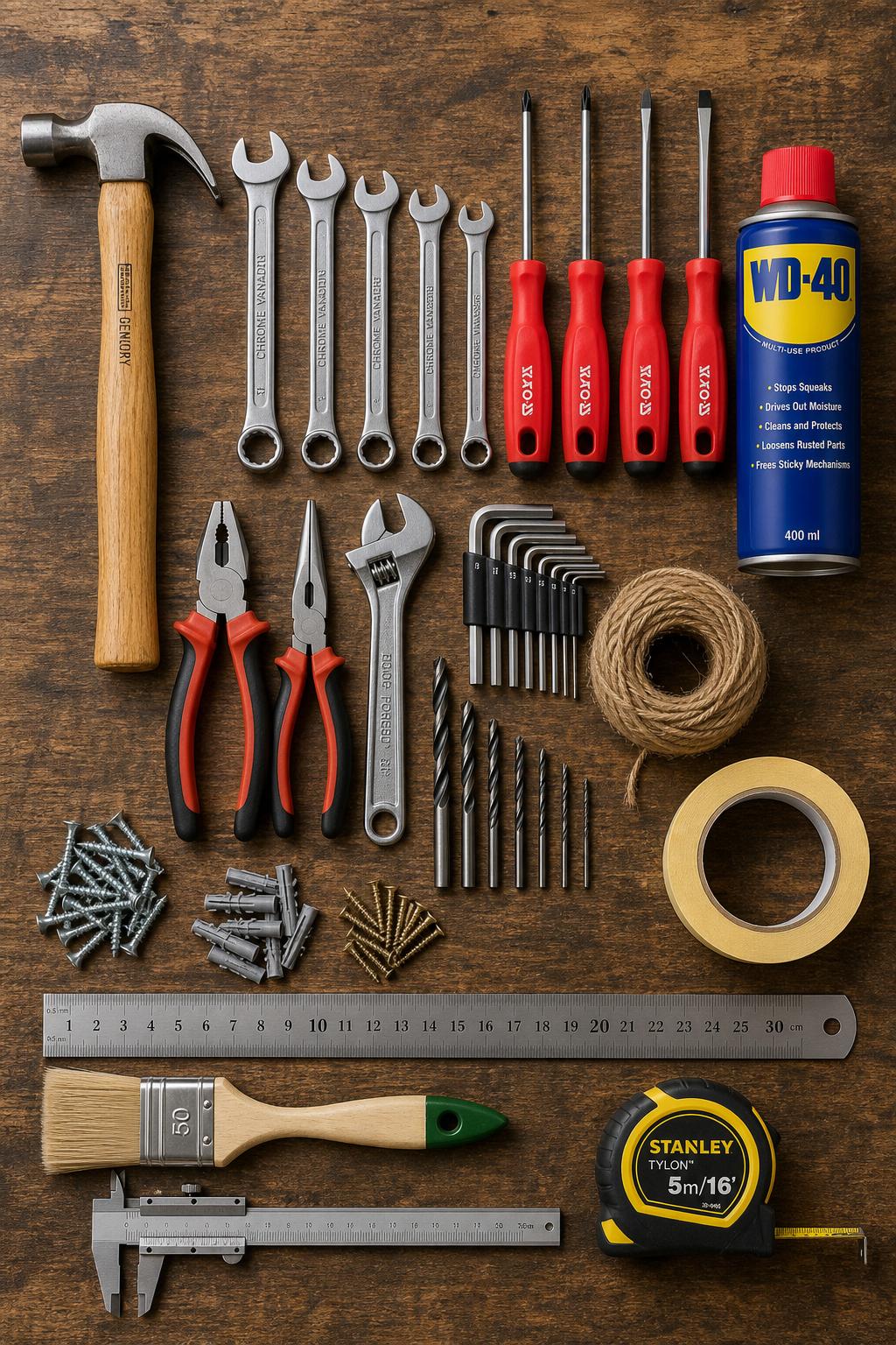 Traditional hand tools and DIY equipment
